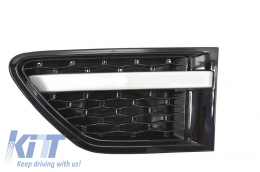 Central Grille and Side Vents Assembly suitable for Land Range Rover Sport L320 Facelift (2009-2013) Autobiography Look All Black Edition-image-6006758