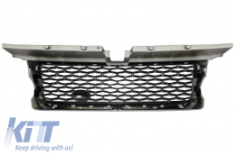 Central Grille and Side Vents Assembly suitable for Land Range Rover Sport L320 (2005-2008) Autobiography Look Platinum Black Edition-image-6020581