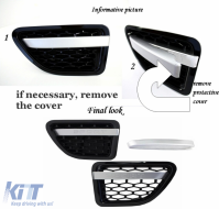 Central Grille and Side Vents Assembly suitable for Land Range Rover Sport L320 (2005-2008) Autobiography Look Platinum Black Edition-image-6101572