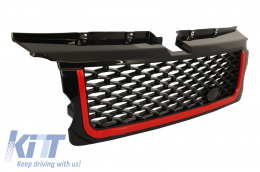 Central Grille and Side Vents Assembly suitable for Land Range Rover Sport L320 (2005-2008) Autobiography Look Black Red Edition-image-6020584