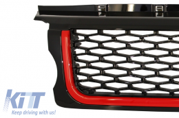 Central Grille and Side Vents Assembly suitable for Land Range Rover Sport L320 (2005-2008) Autobiography Look Black Red Edition-image-6020585