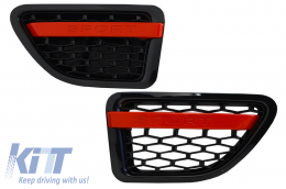 Central Grille and Side Vents Assembly suitable for Land Range Rover Sport L320 (2005-2008) Autobiography Look Black Red Edition-image-6020586