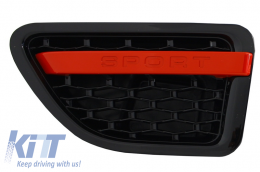 Central Grille and Side Vents Assembly suitable for Land Range Rover Sport L320 (2005-2008) Autobiography Look Black Red Edition-image-6020587