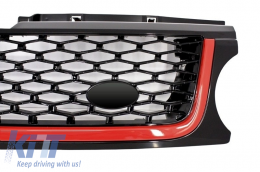 Central Grille and Side Vents Assembly suitable for Land Range Rover Sport L320 Facelift (2010-2013) Autobiography Look Black Red Edition-image-6006747