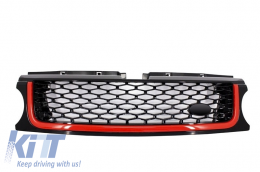 Central Grille and Side Vents Assembly suitable for Land Range Rover Sport L320 Facelift (2010-2013) Autobiography Look Black Red Edition-image-6006748