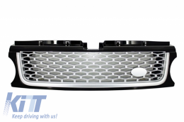 Central Grille and Side Vents Assembly suitable for Land Range Rover Sport L320 Facelift (2009-2013) Autobiography Look Black Silver Edition-image-6006740