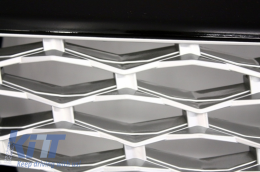 Central Grille and Side Vents Assembly suitable for Land Range Rover Sport L320 Facelift (2009-2013) Autobiography Look Black Silver Edition-image-6006742