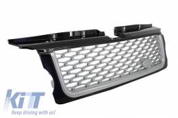 Central Grille and Side Vents Assembly suitable for Land Range Rover Sport L320 (2005-2008) Autobiography Look Black Silver Edition-image-6020568