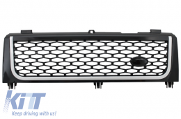 Central Grille and Side Vents Assembly suitable for Land Range Rover Vogue III L322 (2002-2005) Piano Black & Silver Autobiography Supercharged Edition-image-6026548