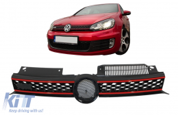 Central Grille Front Grille suitable for VW Golf 6 VI (2008-2012) GTI Design-image-6075304