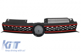 Central Grille Front Grille suitable for VW Golf 6 VI (2008-2012) with LED Headlights Flowing Dynamic Sequential Turning Lights GTI Design-image-6052946