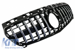 Central Grille suitable for Mercedes A-Class W176 (2012-08.2015) A45 GT-R Panamericana Design Black Chrome-image-6040073