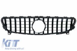 Central Grille suitable for Mercedes A-Class W176 Facelift (09.2015-2018) A45 GT-R Panamericana Design All Black-image-6042709