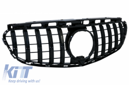 Central Grille suitable for Mercedes E-Class W212 S212 Facelift (2013-2016) GT-R Panamericana Design Full Piano Black-image-6042797