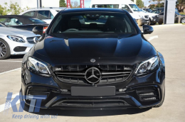 Central Grille suitable for Mercedes E-Class W213 S213 C238 A238 (2016-2019) Black E63 Design-image-6041305