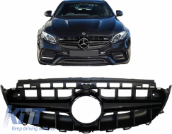 Central Grille suitable for Mercedes E-Class W213 S213 C238 A238 (2016-2019) Black E63 Design-image-6059008