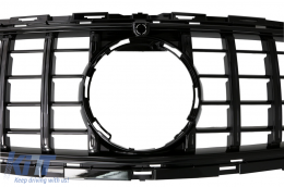 Central Grille suitable for Mercedes E-Class Facelift W213 S213 C238 A238 Sport Line (2020-Up) GT-R Panamericana Design Black-image-6079080