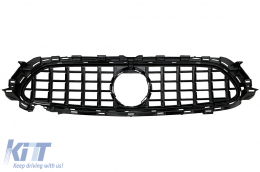 Central Grille suitable for Mercedes E-Class Facelift W213 S213 C238 A238 Sport Line (2020-Up) GT-R Panamericana Design Black-image-6079081