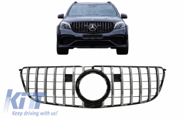 Central Grille Suitable for Mercedes GLS X166 Facelift (2016-2018) GTR Design-image-6057896