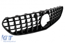 Central Grille suitable for Mercedes S-Class C217 Coupe Facelift (2018-up) A217 Cabrio Facelift (2018-up) GT-R Panamericana Design Black-image-6064370