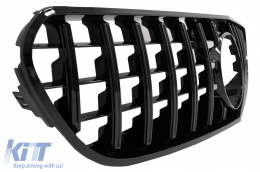 Central Grille suitable for Mercedes S-Class C217 Coupe Facelift (2018-up) A217 Cabrio Facelift (2018-up) GT-R Panamericana Design Black-image-6064371