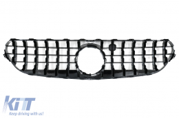 Central Grille suitable for Mercedes S-Class C217 Coupe Facelift (2018-up) A217 Cabrio Facelift (2018-up) GT-R Panamericana Design Black-image-6092902