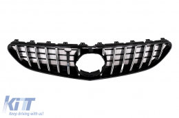 Central Grille suitable for Mercedes S-Class Coupe C217 (2014-2017) Cabrio A217 (2015-2017) Chrome Stripes GT-R Panamericana Design-image-6099868