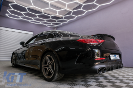 Central Grille with Diffuser and Exhaust Tips Black Suitable for Mercedes CLS-Class C257 (2018-up) GTR CLS53 Design only AMG Line Rear Bumper-image-6095248