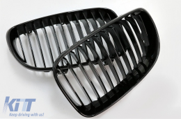 Central Kidney Grilles suitable for BMW 1 Series E81 E82 E87 E88 LCI (2007-2011) Piano Black-image-6073360