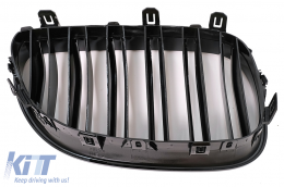 Central Kidney Grilles suitable for BMW 5 Series E60 E61 (2003-2010) Double Stripe Piano Black-image-6107116