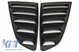 Classic Quarter Side Window Louvers suitable for Ford Mustang Mk6 VI Sixth Generation (2015-2019) Matte Black-image-6046998