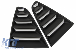 Classic Quarter Side Window Louvers suitable for Ford Mustang Mk6 VI Sixth Generation (2015-2019) Matte Black-image-6047004