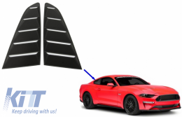 Classic Quarter Side Window Louvers suitable for Ford Mustang Mk6 VI Sixth Generation (2015-2019) Matte Black-image-6048367