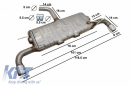 Complet Système d'échappement pour VW Golf 5 2003-2007 Golf 6 2008-2013 GTI Look-image-6057487