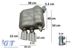 Completa Scarico Sistema & Doppia Silenziatore Punte per Audi Q5 8R 11.2008-2016 Cromo-image-6079791