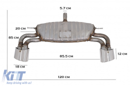 Completare Sistema scarico per AUDI A3 8V Hatchback Sportback Coupe 2012-2019 S3 Look-image-6004013