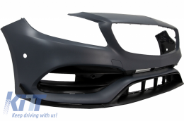 Complete Body Kit suitable for Mercedes A-Class W176 (2012-2018) A45 Design with Spoiler Splitters Fins Aero-image-6081471