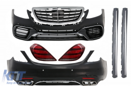 Complete Body Kit suitable for Mercedes S-Class W222 (2013-2017) Facelift S63 Design and Taillights Full LED with Sequential Dynamic Turning Lights - COCBMBW222AMGS63FGT