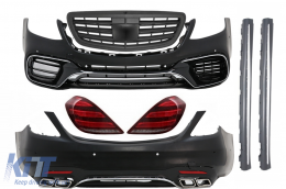 Complete Body Kit suitable for Mercedes S-Class W222 (2013-06.2017) Facelift S63 Design and Taillights Full LED with Sequential Dynamic Turning Lights - COCBMBW222AMGS63FGBT