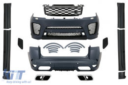 Complete Body Kit suitable for Range Rover Sport L494 (2013-2017) Conversion to 2019 SVR Design - CBRRSL494SVRFLBT