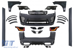 Complete Body Kit suitable for Range Rover Sport L494 (2013-2017) Conversion to 2019 SVR Design - CBRRSL494SVRFLCN