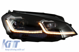 Complete Body Kit with G7.5 Look LED Headlights Bi-Xenon Look Sequential Dynamic Turning Lights suitable for VW Golf 7 VII (11/2012-07/2017) R Design-image-6058295