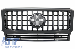 Complete Conversion Body Kit suitable for Mercedes G-Class W463 (1989-2017) G63 G65 Design with Front Grille Panamericana All Piano Black-image-6047061