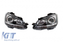 Complete Conversion Retrofit Body Kit with Xenon Facelift Headlights suitable for Mercedes C-class W204 (2007-2014) Facelift C63 Design-image-5995067