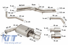 Complete Exhaust System suitable for Audi A7 4G (2010-2018) Petrol Engine 2.5L/2.8L/2.0T/1.8T/3.0T with Valvetronic-image-6045192