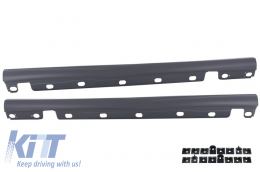 Complete Front Bumper Assembly with Central Grille suitable for Mercedes S-Class W221 (2005-2010) S63 S65 Design and Side Skirts Short Version-image-6004504