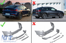 Completo Body Kit per BMW X4 SUV G02 2018+ Diffusore Scarico Punte Nero lucido-image-6105945