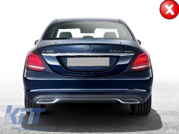 Conversion Body Kit suitable for MERCEDES C-Class W205 S205 (2014-2020) C63 Design Front Bumper with Rear Diffuser and Exhaust Tips-image-6051965