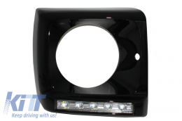 Cover per Mercedes G W463 89-12 LED DRL Chrome G65 Look Nero-image-6019479