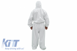 Coverall Overall Dustproof Workwear Jumpsuit Cotton and Polyethylene with Hood Washable size XXL, Waterproof, Washable-image-6063104